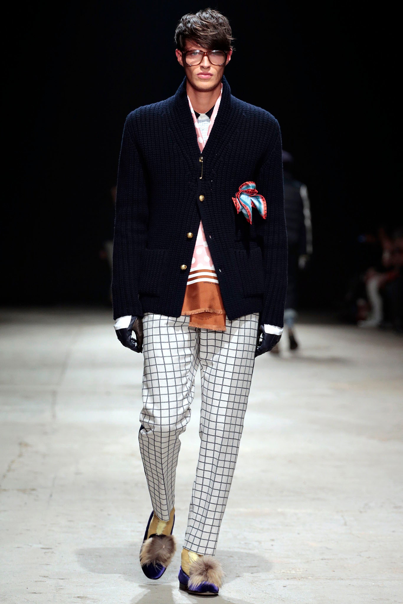 black wool relaxed sweater with pink shirt