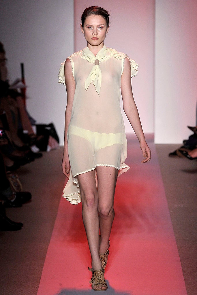 white sheer ruffled dress