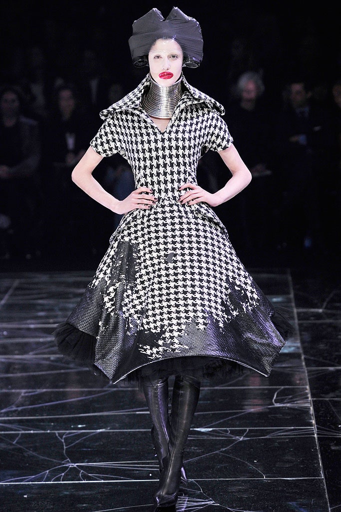 black and white pleated midi dress