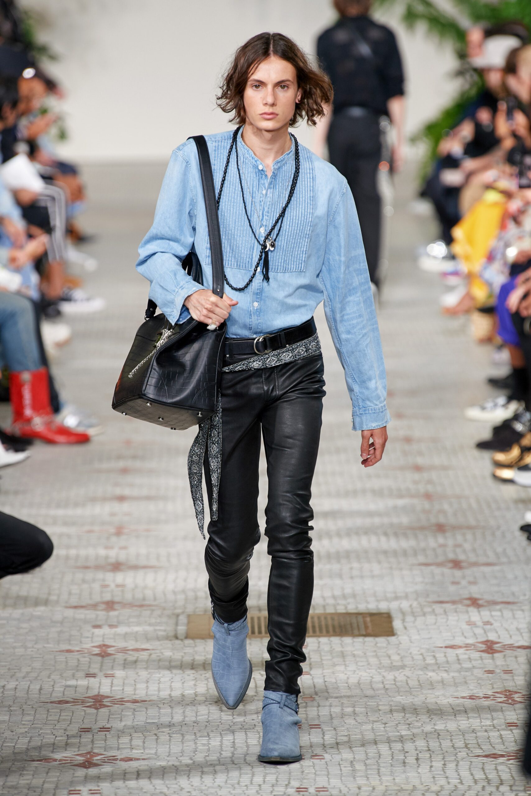 black leather bag