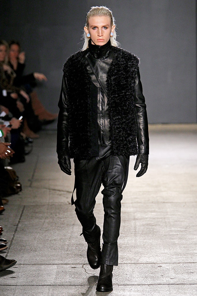 black leather jacket and pants