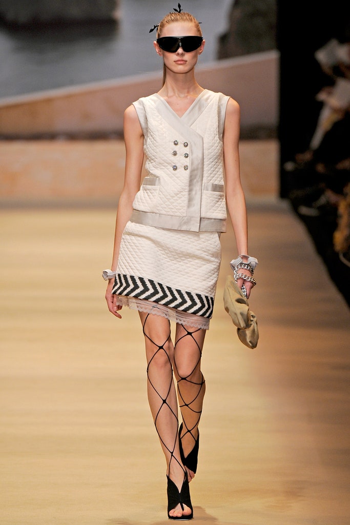 white fitted blazer and mini skirt