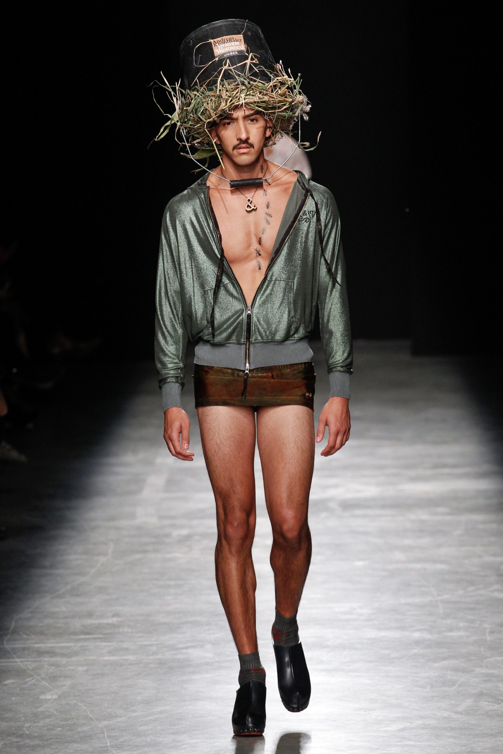 fitted green satin jacket with shorts