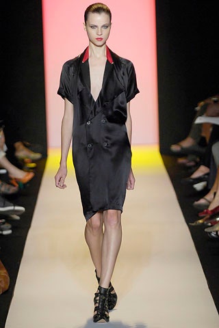 black silk fitted dress