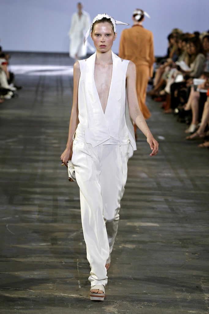 white silk fitted jumpsuit