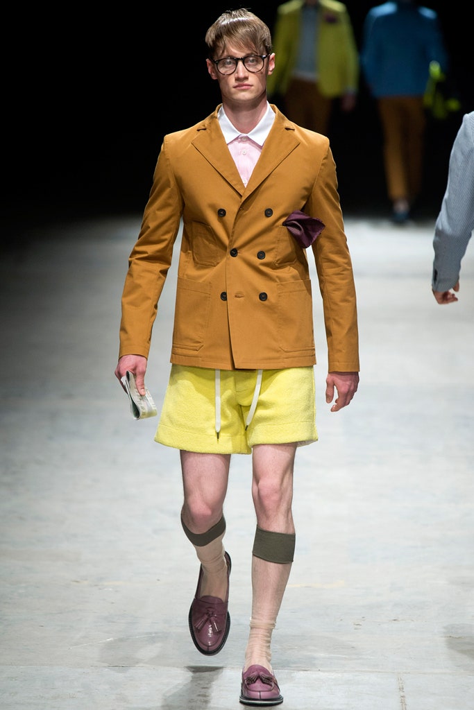 brown cotton long-sleeve collared tailored buttoned jacket