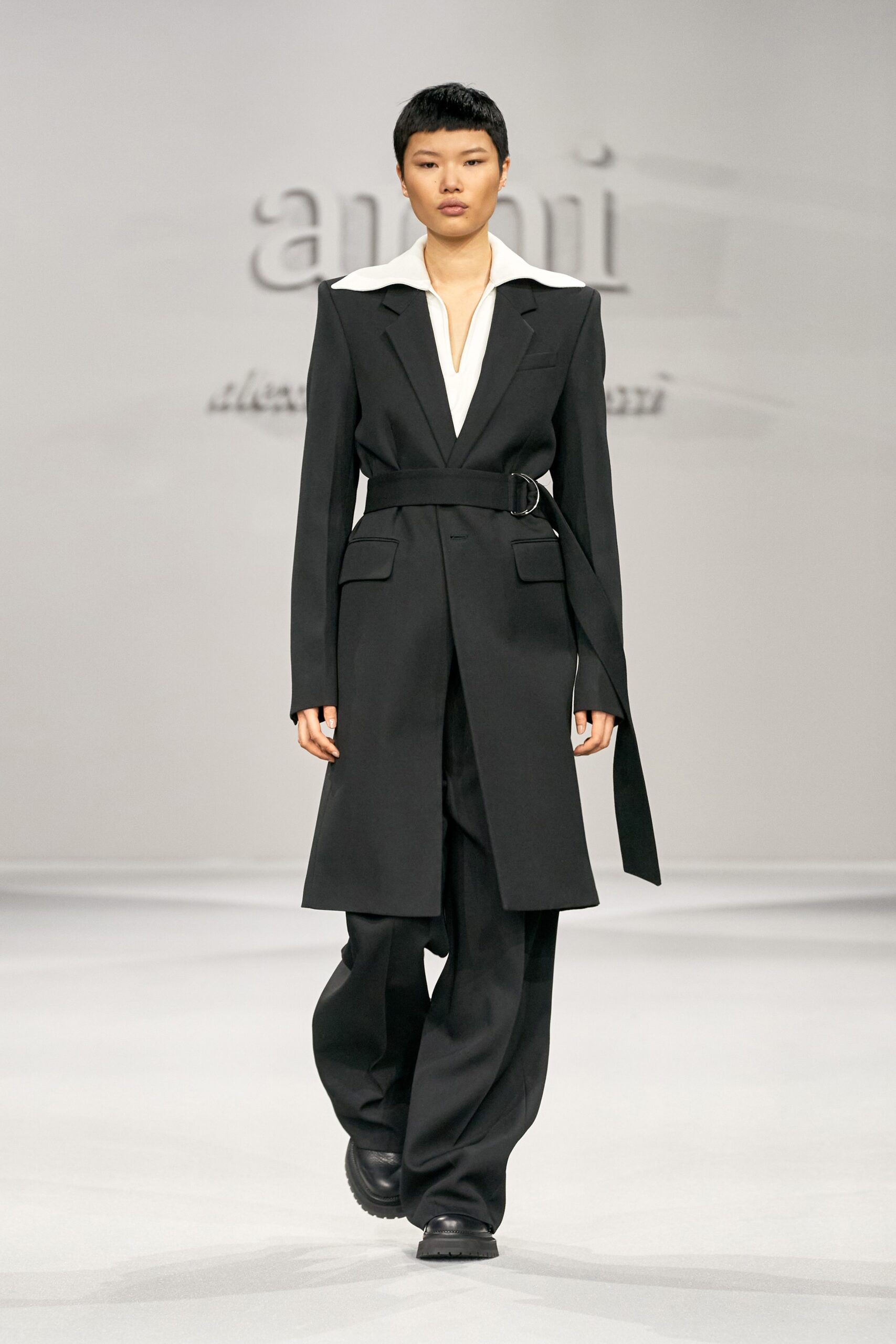 black tailored blazer and pants