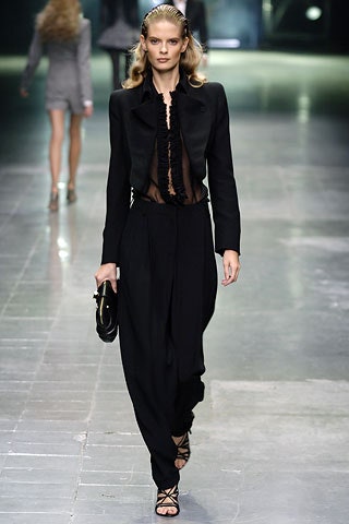 black silk long-sleeve collared tailored buttoned jacket