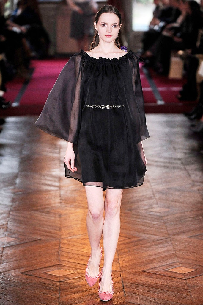 black silk off-shoulder mini dress