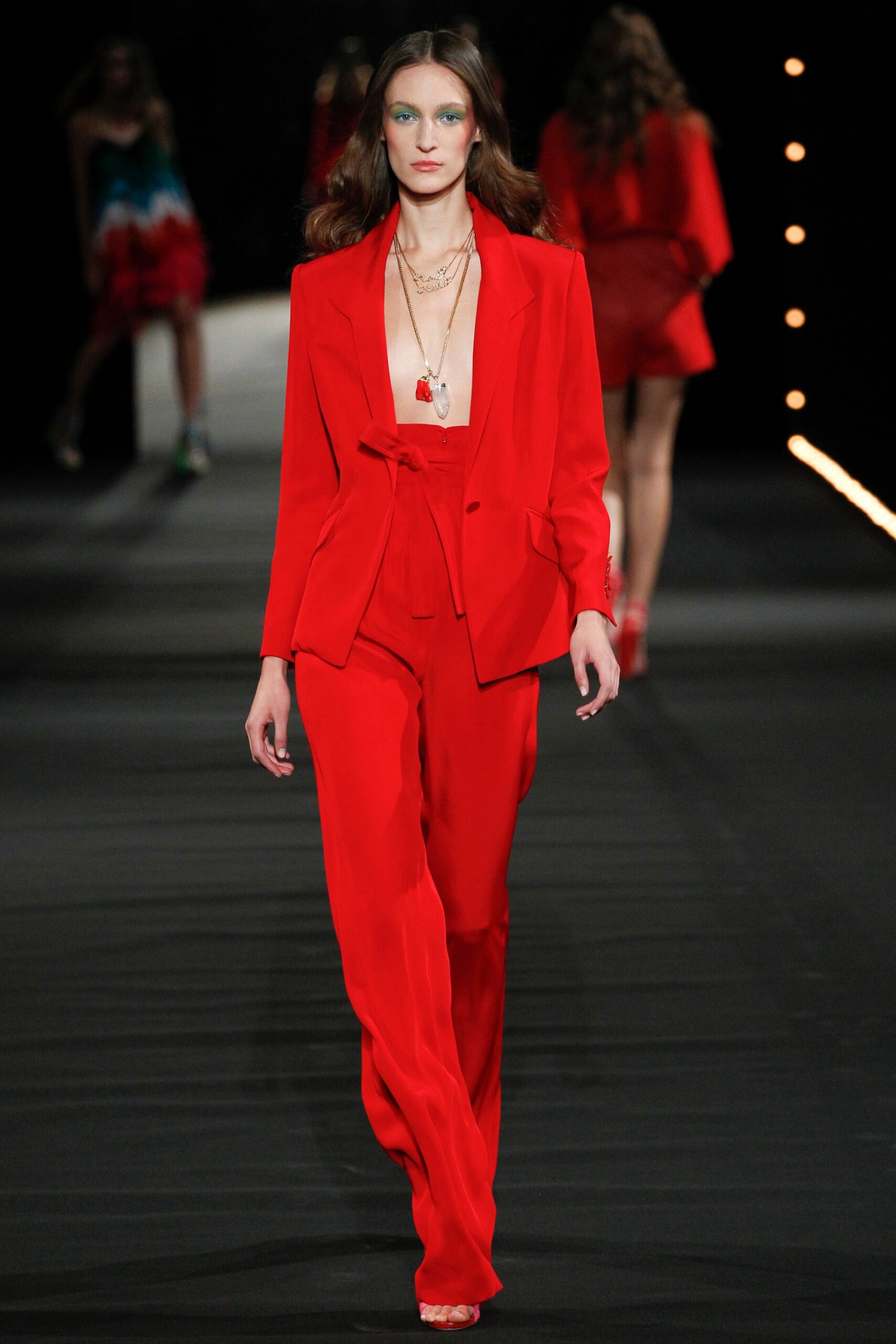 fitted red suit