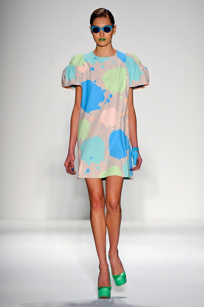 multi cotton short-sleeve collared fitted printed short dress