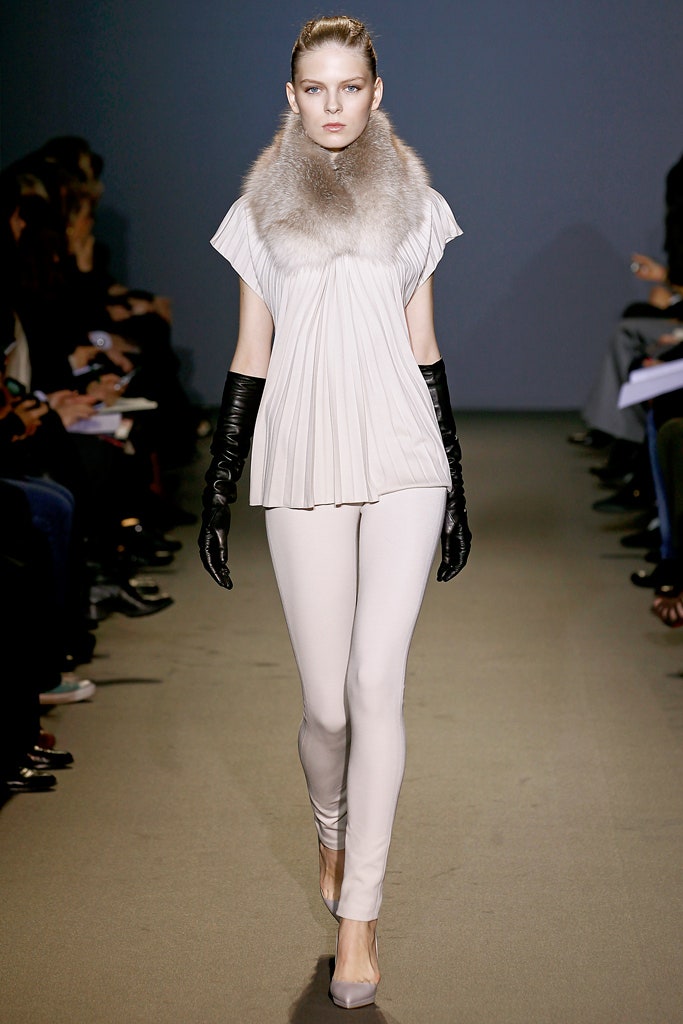 beige silk fitted straight-leg leggings
