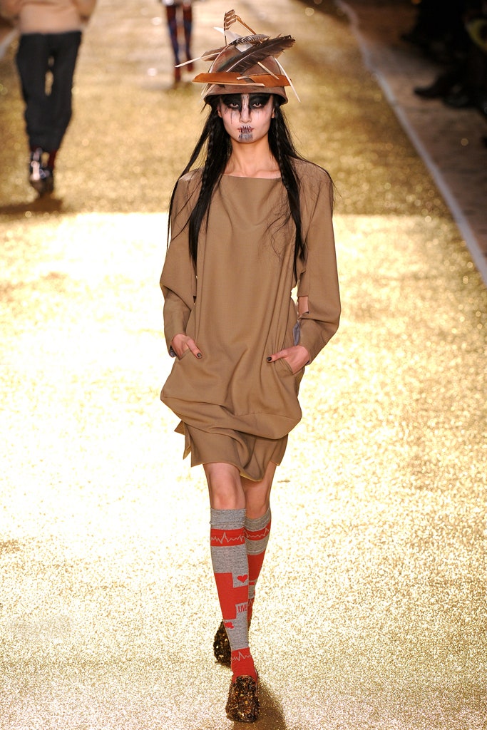 beige relaxed mini dress with printed socks