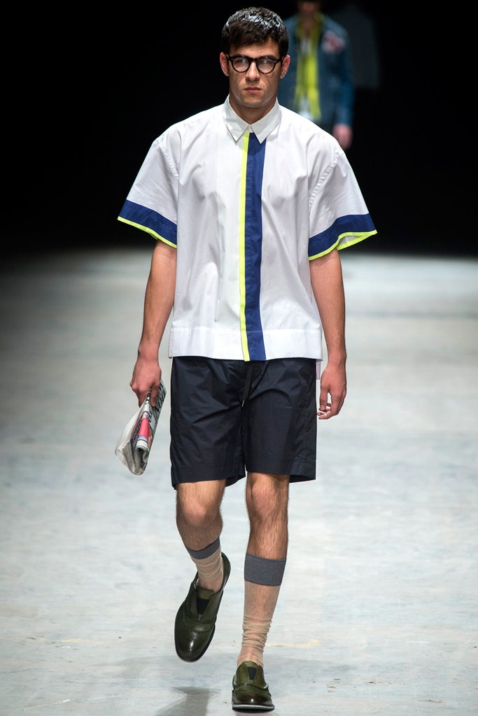 relaxed color-blocked shirt and shorts