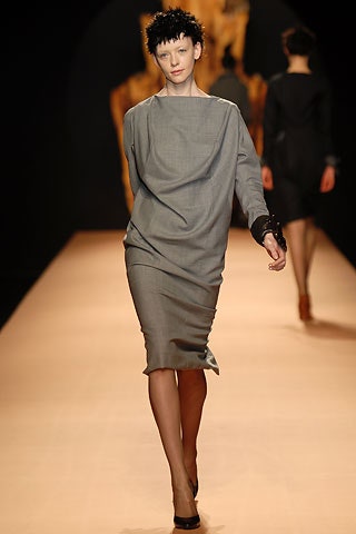gray relaxed long-sleeve dress