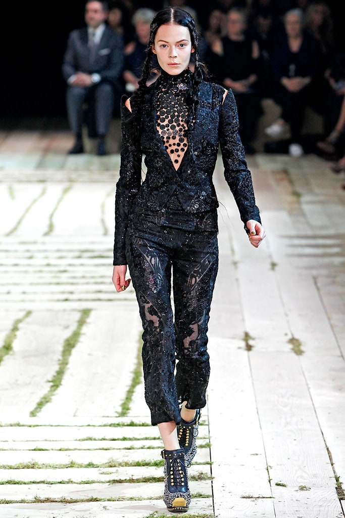 black lace fitted jumpsuit