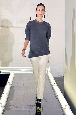 white leather fitted straight-leg pants