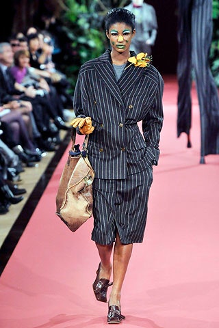 tailored black striped suit