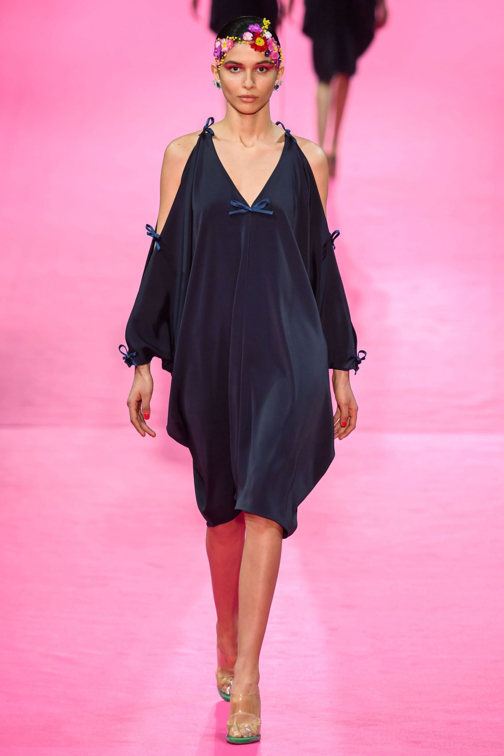 blue silk relaxed dress