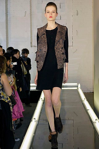 brown leather sleeveless structured animal-print vest