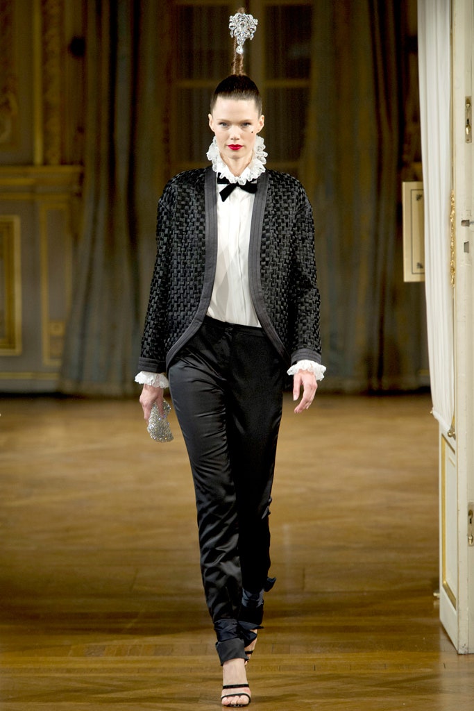 black silk blazer with white shirt