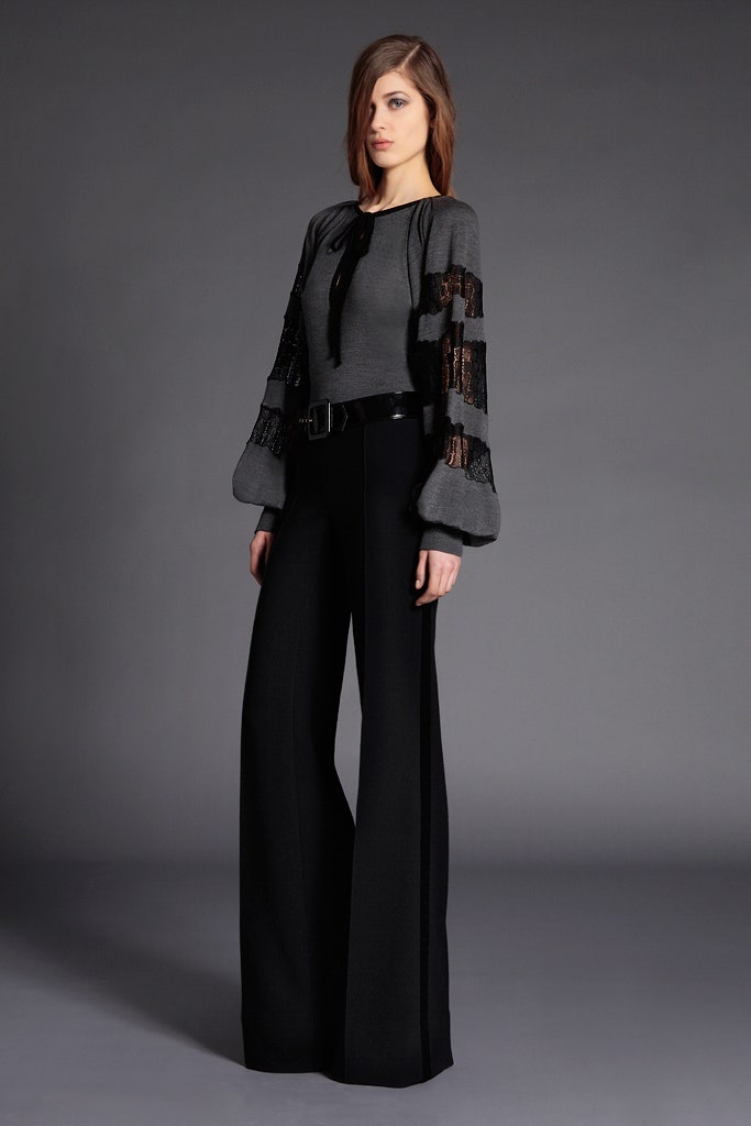 gray cotton long-sleeve collared fitted layered top