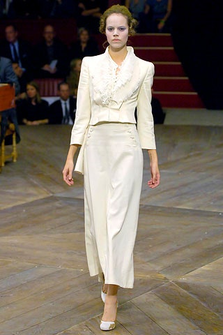 white silk fitted suit