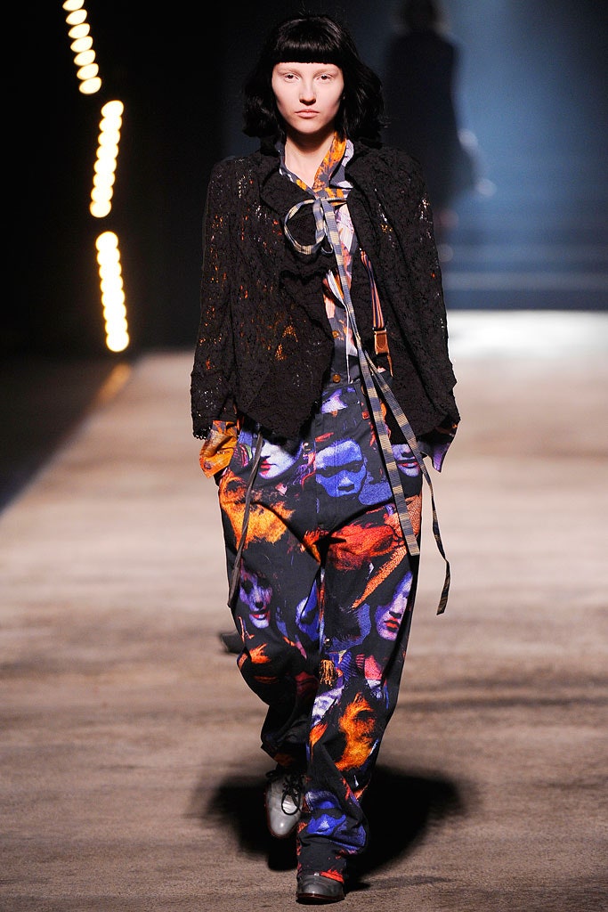 black relaxed jacket with multi pants
