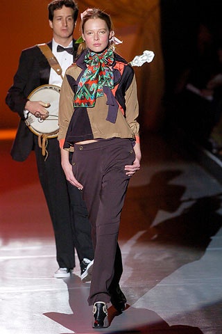 beige silk long-sleeve collared fitted color-blocked blouse