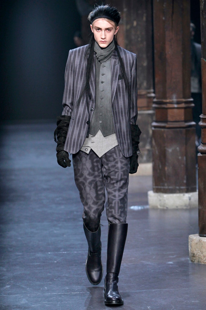 gray striped tailored blazer