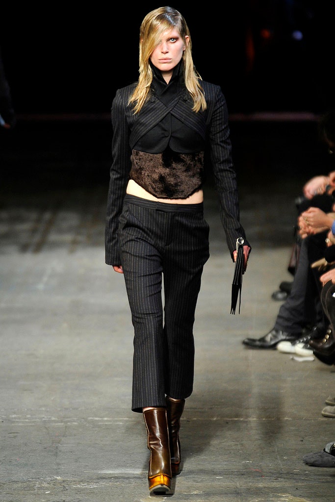 black fitted blazer and corset