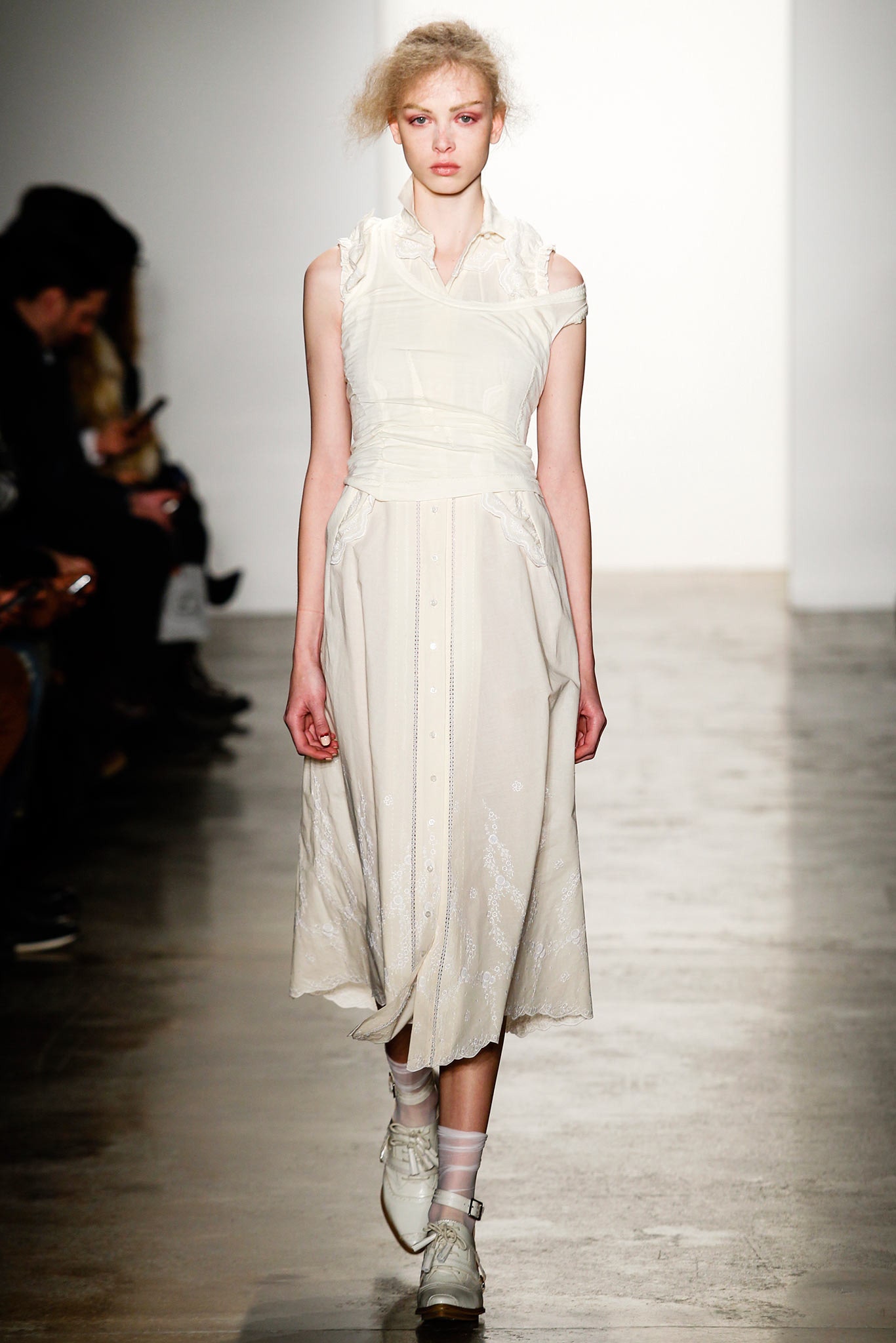 white cotton sleeveless dress