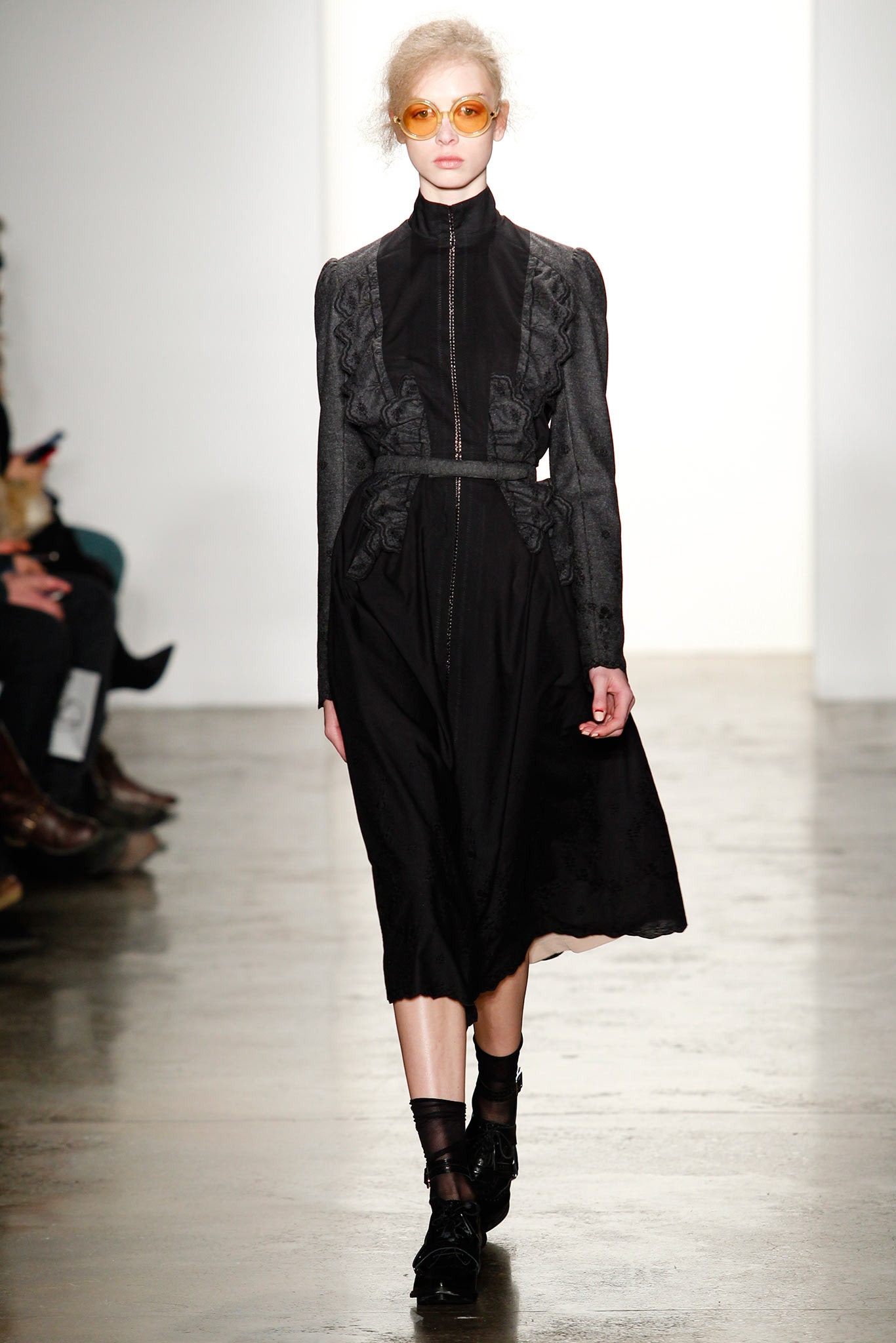 black midi dress with collar