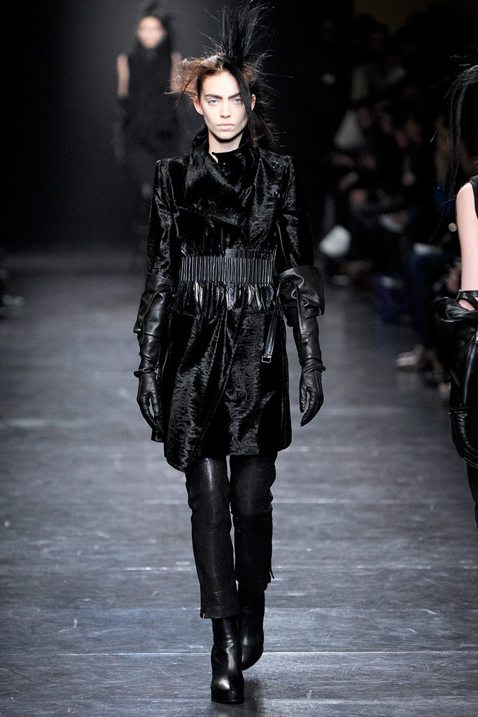 black velvet coat with leather pants