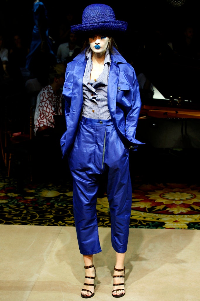 blue vinyl jacket and pants