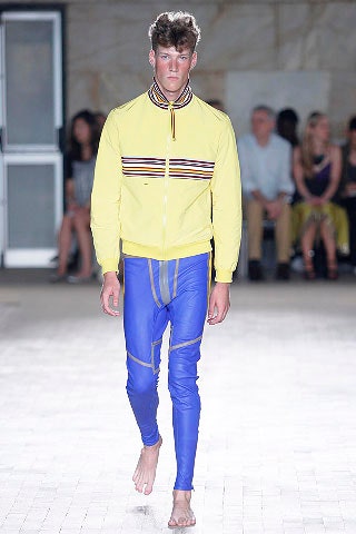 yellow cotton long-sleeve collared fitted zippered color-blocked jacket