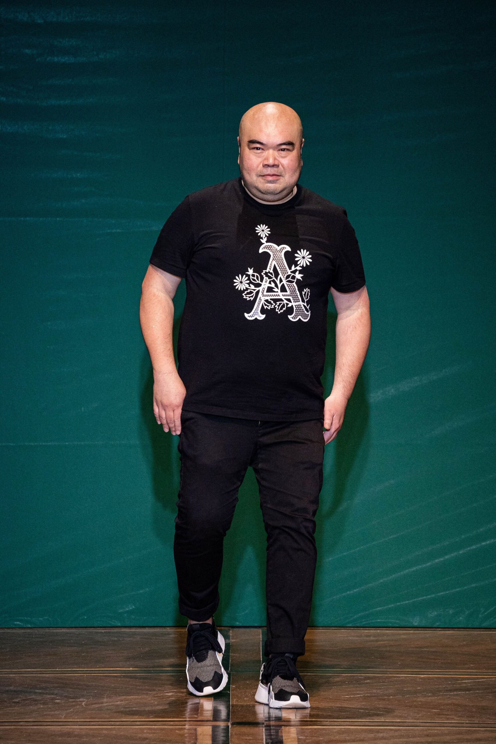 black t-shirt and pants outfit
