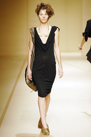 fitted black silk sleeveless dress
