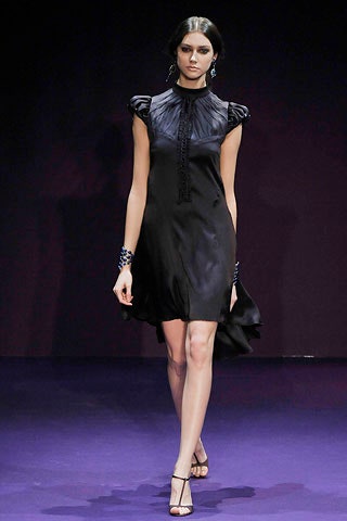 black silk pleated mini dress