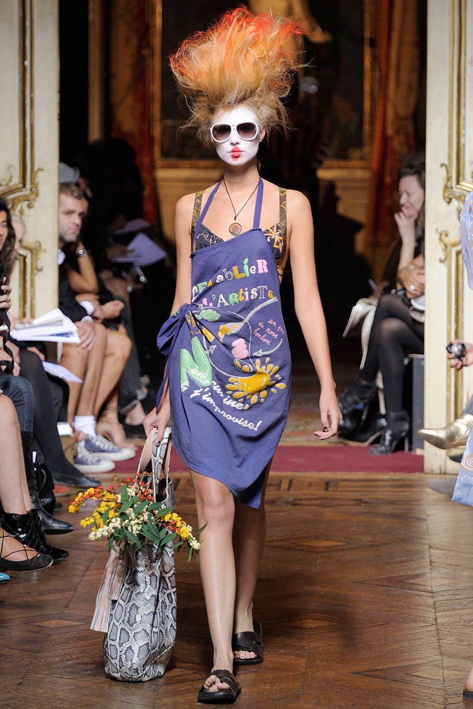 blue printed mini dress