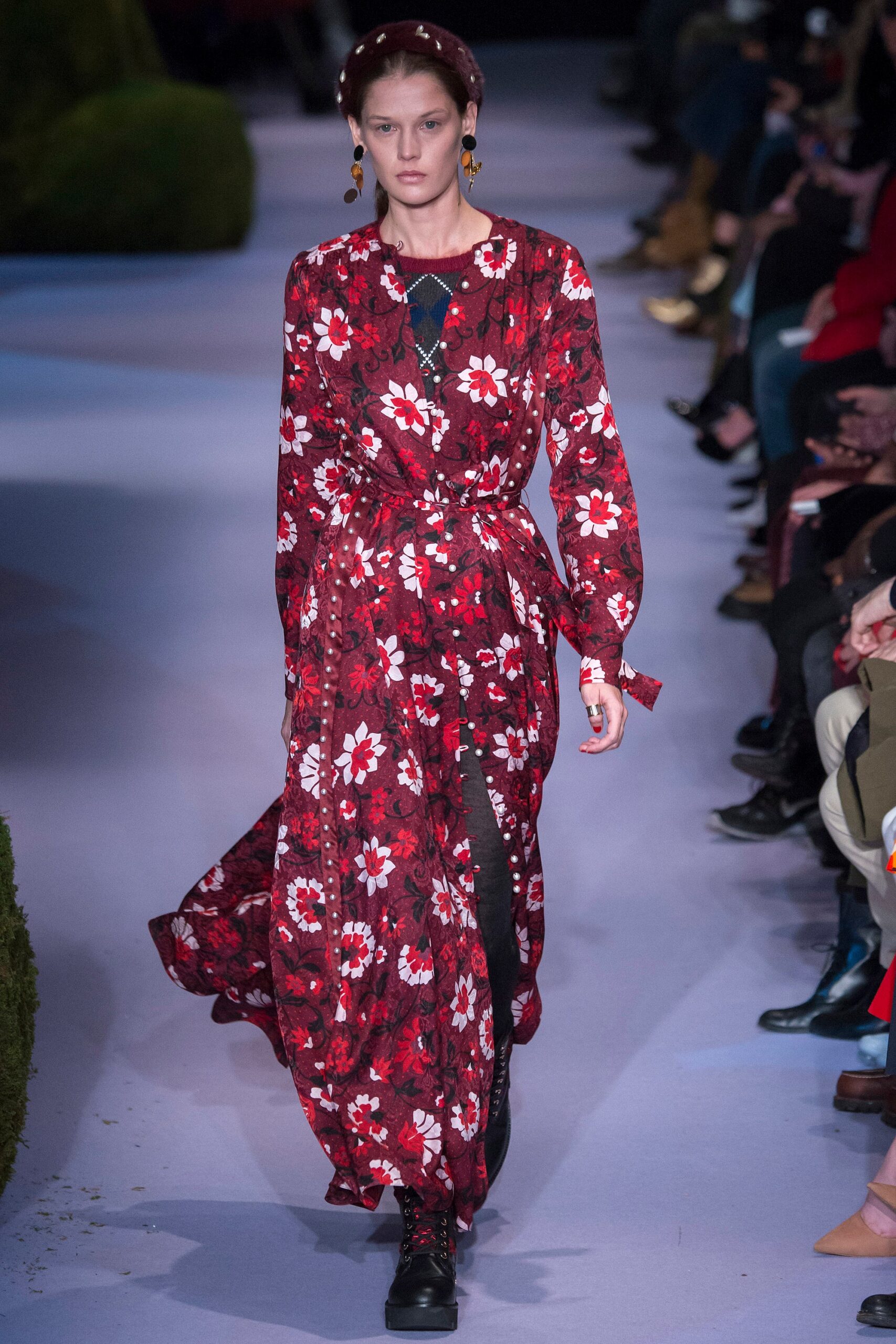 red floral maxi dress