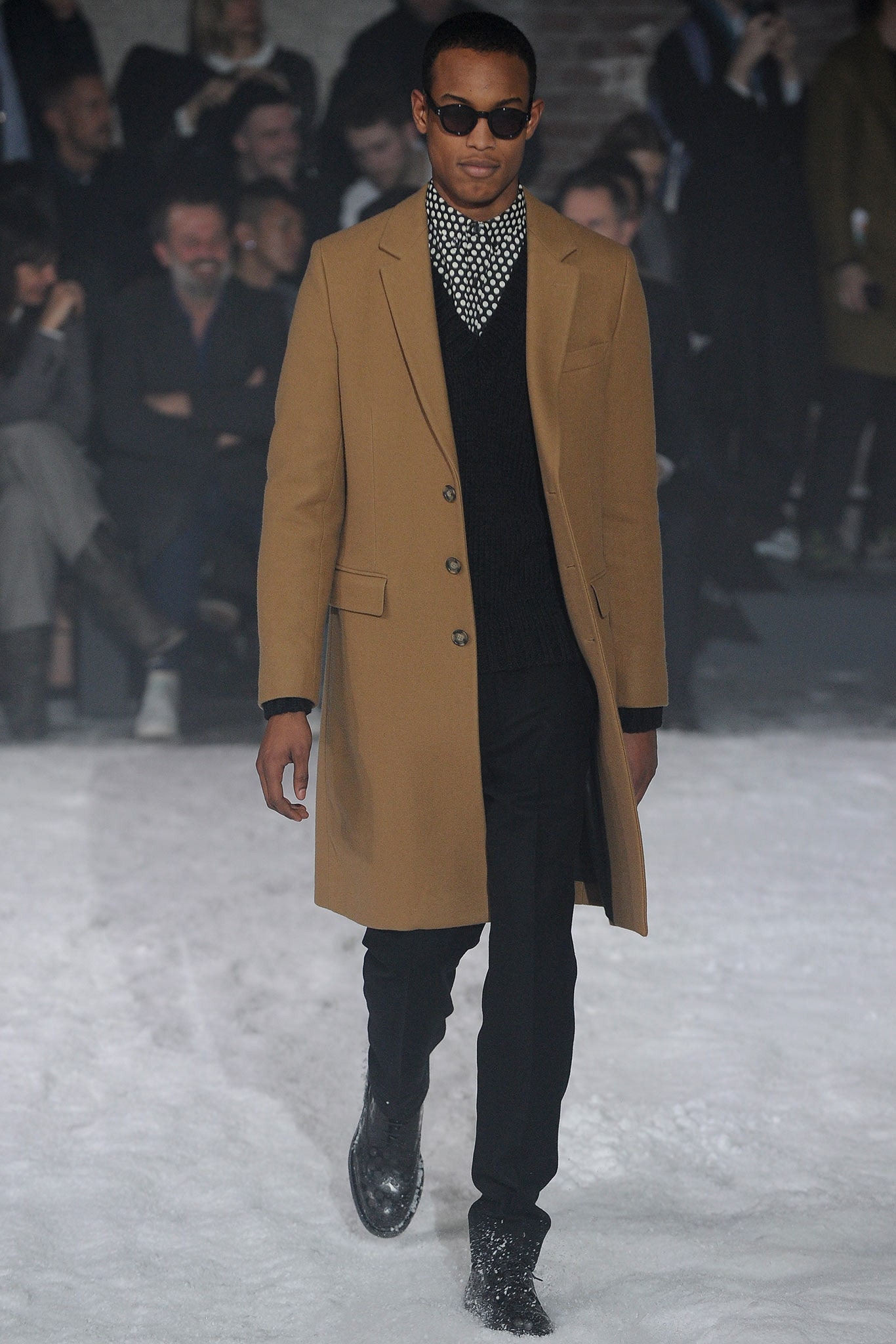 beige wool tailored coat