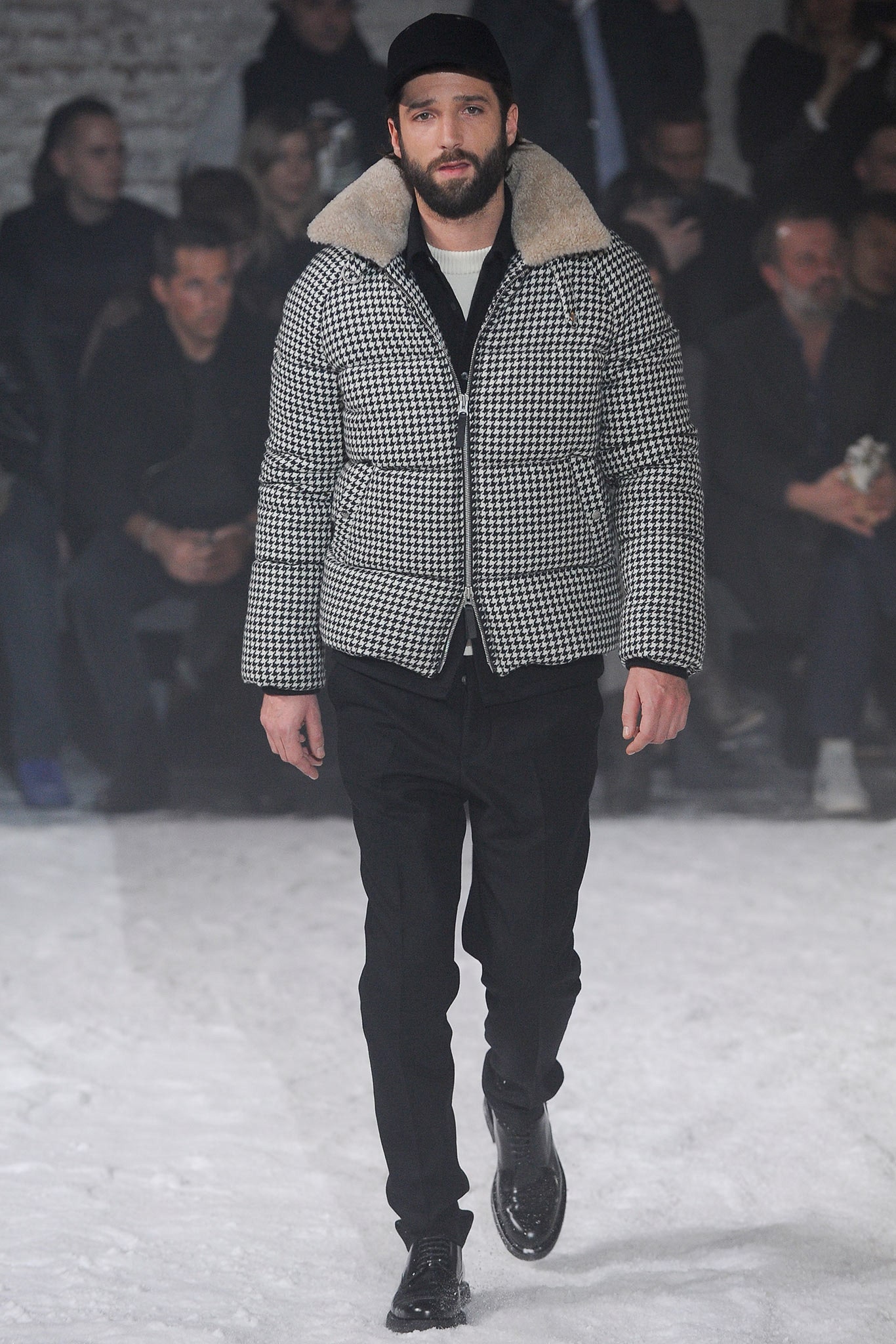 black and white checked jacket