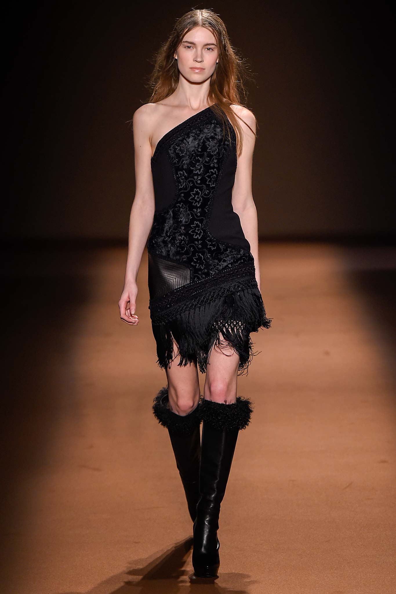 black leather fitted textured boots