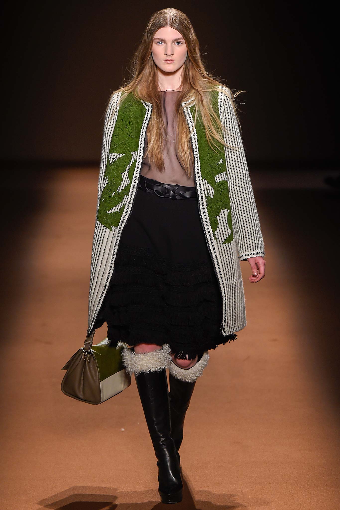 relaxed white green coat