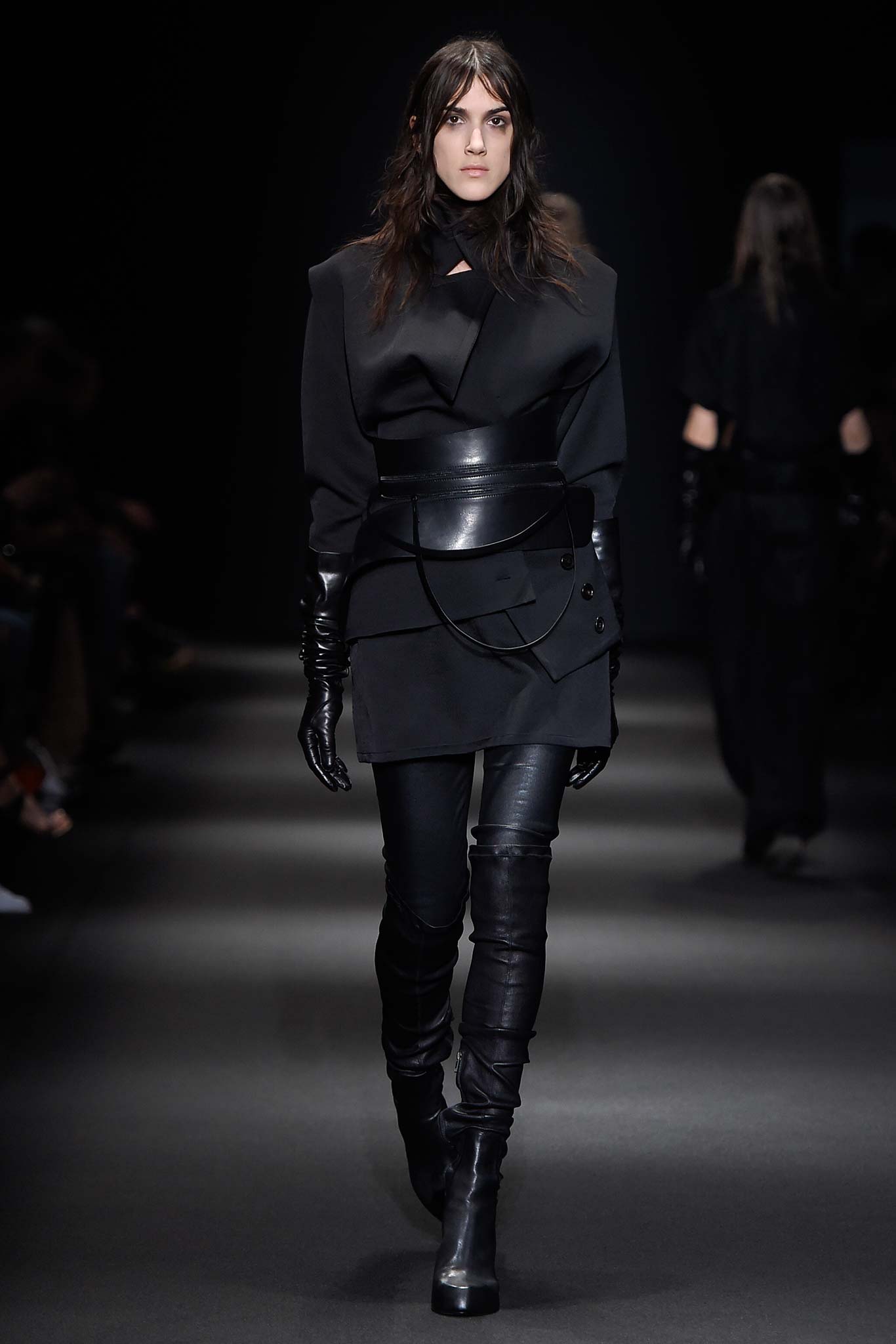 black leather boots