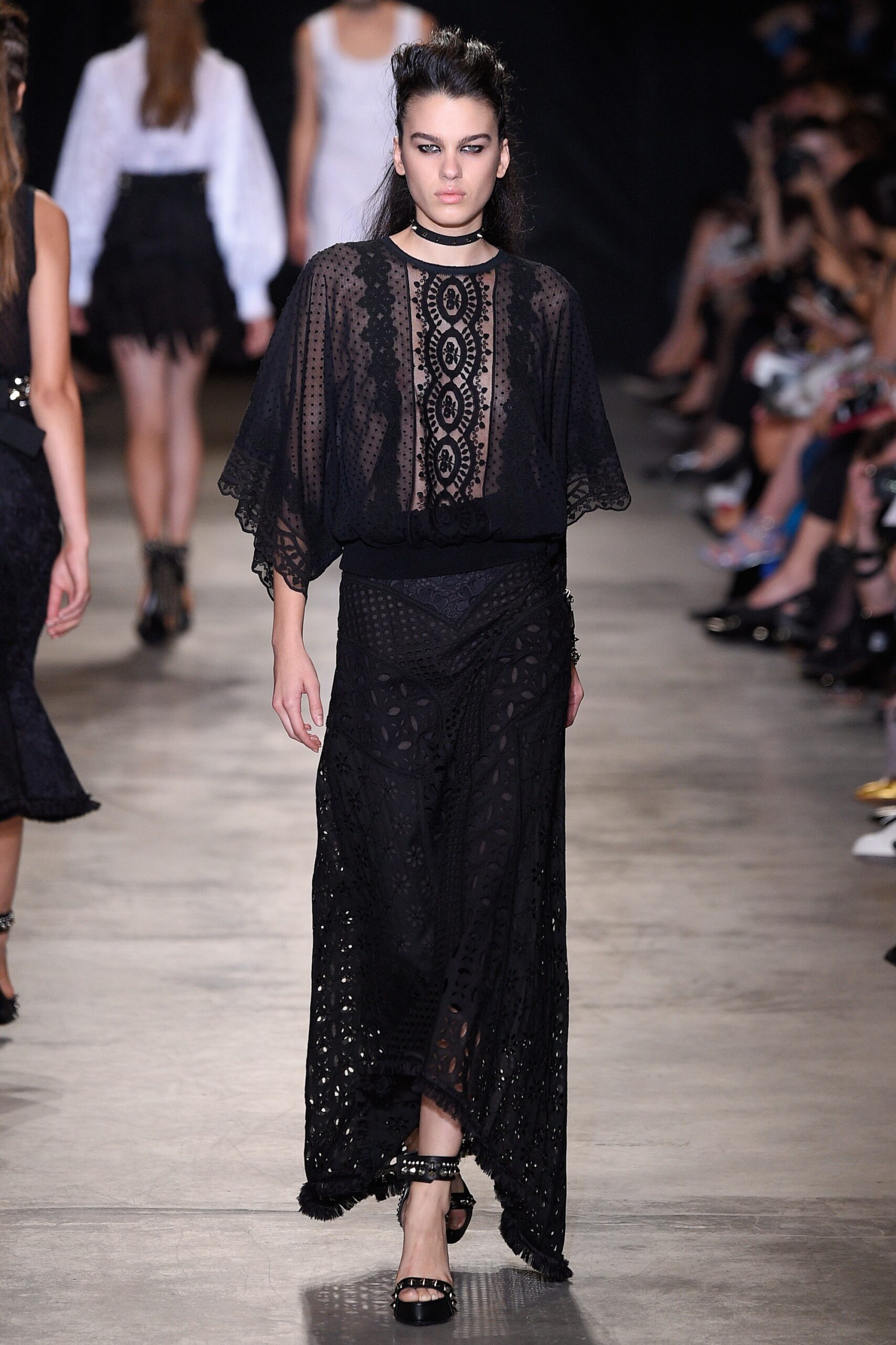 black lace maxi dress