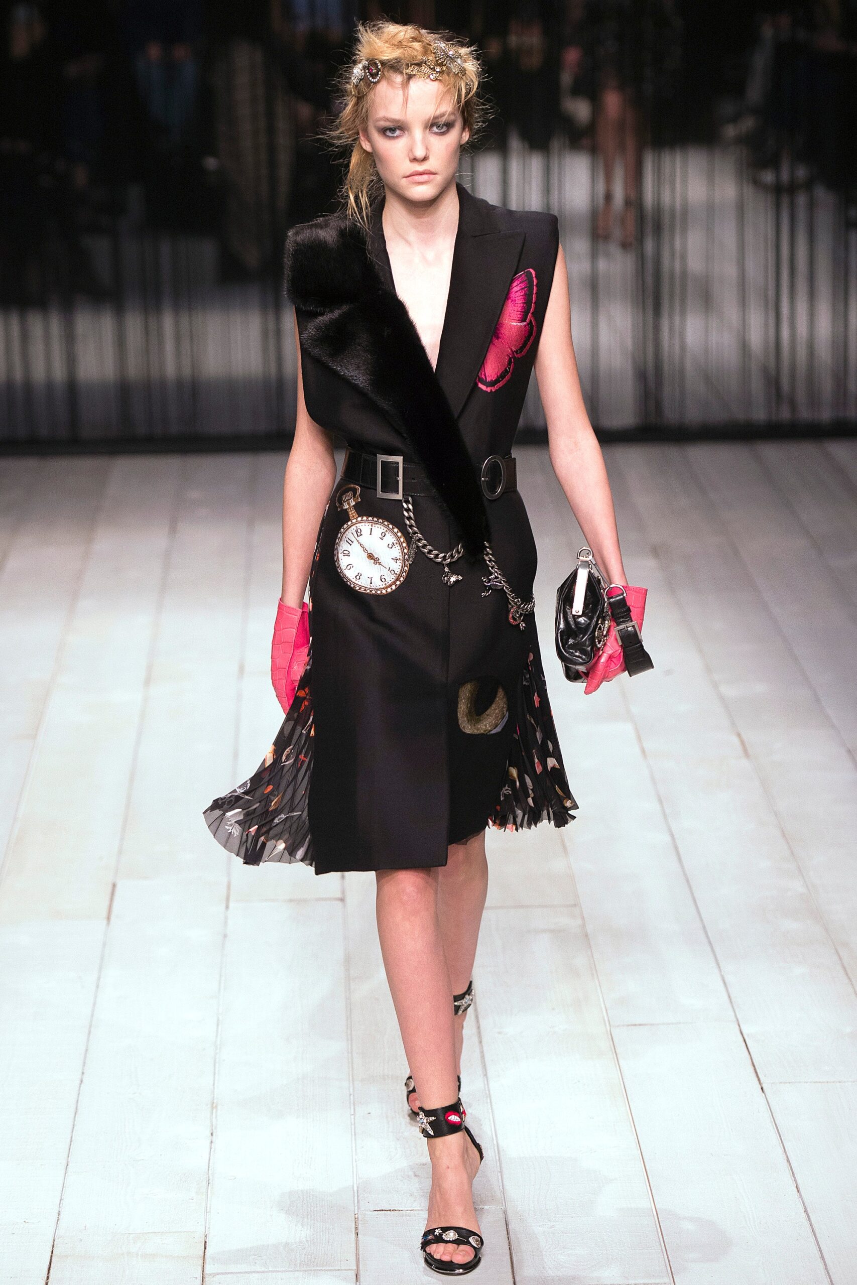 black silk sleeveless dress