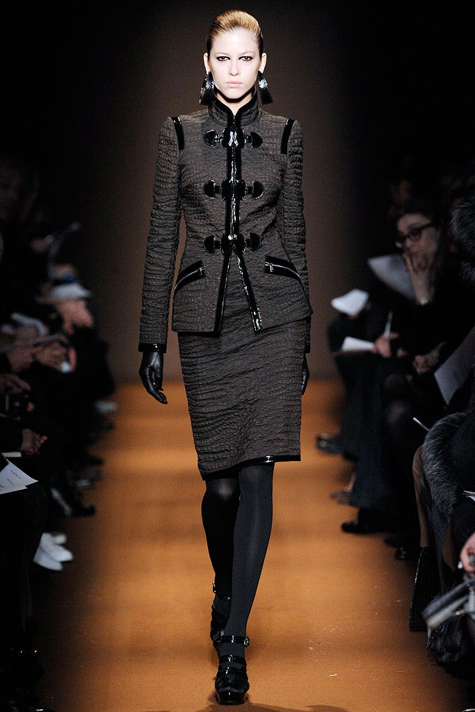 black fitted blazer and pencil skirt