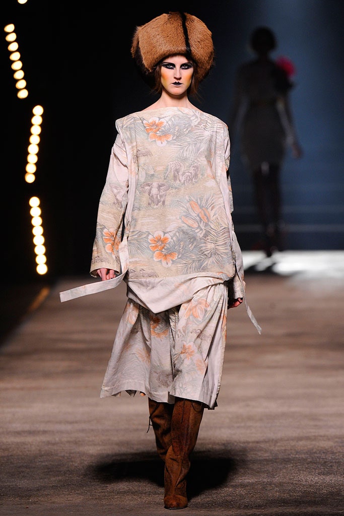 beige silk long-sleeve relaxed flared midi dress